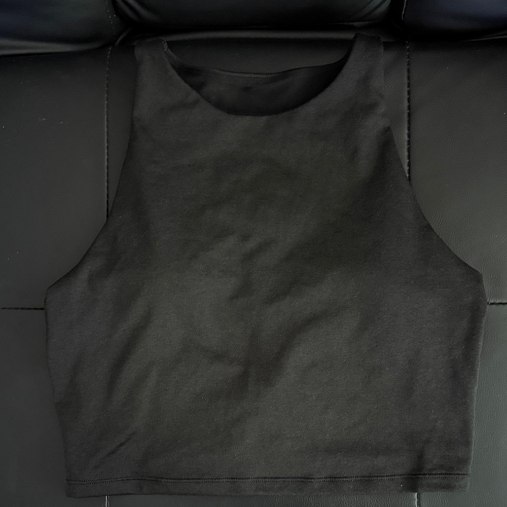 Old Navy Black Cropped High-Neck Tank